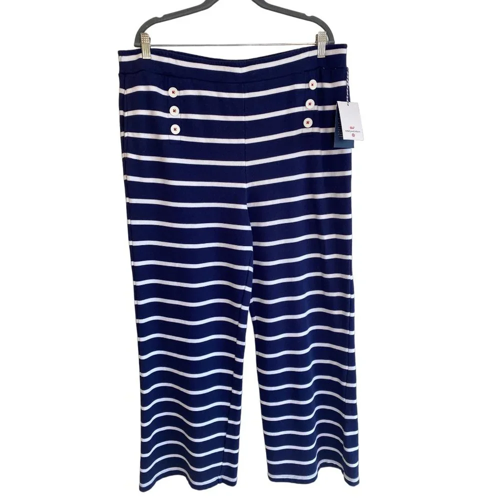 NWT Vineyard Vines For Target Womens Blue Sailor Nautical Striped Pants XL NEW - Picture 13 of 13